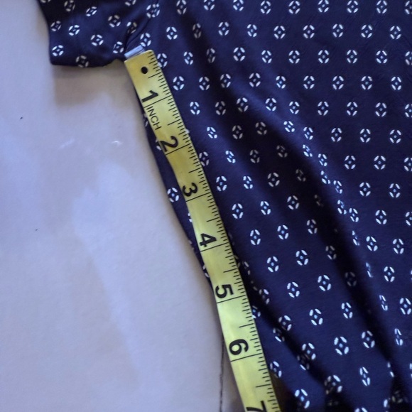 Women's H&M Polka Dot Printed Navy Flutter-Sleeve Dress Size M Spring Midi - Picture 11 of 16